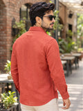 Men's Red Bird Graphic Poly Cotton Full-Sleeve Casual Shirt