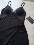 Women's Wine Lace Babydoll Nightdress | Sleeveless V-Neck Soft Nightwear ( 481 )