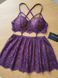 Women's Floral Lace Babydoll Lingerie Set | Elegant Sleeveless Nightwear Dress ( 271 )