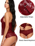 Women's Lace Babydoll Nightwear Set | Soft Mesh Sleeveless Lingerie with Matching Boyshorts ( 311 )