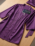 Women's Satin Lace Robe Nightwear with Waist Tie Belt ( 521 )