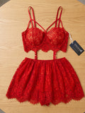 Women's Floral Lace Babydoll Lingerie Set | Elegant Sleeveless Nightwear Dress ( 271 )