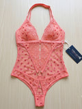 Women's Lace Cut-Out Teddy Bodysuit ( 411 )