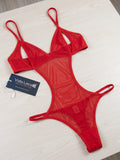 Women's Cut-Out Monokini One-Piece Swimsuit – Deep V-Neck Halter Swimwear ( 361 )