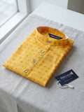 Vida Loca Men’s Printed Cotton Blend Straight Kurta – Mustard Yellow
