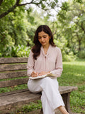 Women’s Elegant Crepe Bow-Tie Neck Full Sleeve Blouse – Stylish Formal & Casual Wear Top