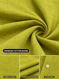 Men's Lime Green Mountain Landscape Embroidered Poly Cotton Full-Sleeve Casual Shirt