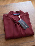Women’s Elegant Crepe Bow-Neck Full Sleeve Blouse – Solid Maroon Formal Top