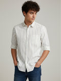 Vida Loca Full Sleeve Spread Collar Cotton Slim Fit Striped Shirt For men and Boys.