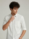 Vida Loca Full Sleeve Spread Collar Cotton Slim Fit Striped Shirt For men and Boys.