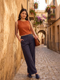 Vida Loca Navy Blue Color Trousers For Women And Girls