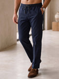 Men’s Cotton Drawstring Casual Trousers | Comfortable Regular Fit Pants