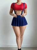 Women’s Suspender-Style Lingerie Set with Flared Mini Skirt ( RDB03 )