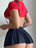 Women’s Suspender-Style Lingerie Set with Flared Mini Skirt ( RDB03 )