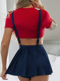 Women’s Suspender-Style Lingerie Set with Flared Mini Skirt ( RDB03 )