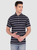 Mens Single Strip Half Sleeve Shirt