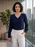 Women Solid V-Neck Regular Fit Top