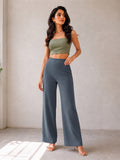 Women's Cotton Fabric High-Waist Wide Leg Palazzo Pants