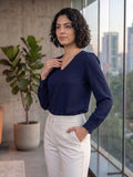 Women Solid V-Neck Regular Fit Top