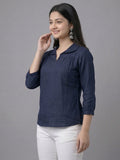 Vida Loca White Color Cotton Linen Fabric Women Tops