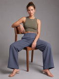 Women's Cotton Fabric High-Waist Wide Leg Palazzo Pants