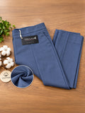 Women’s Royal Blue Cotton Twill High-Waist Wide-Leg Trousers