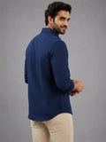 Men's White Self-Design Pure Cotton Straight Kurta | Mandarin Collar | Full Sleev