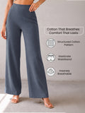 Women's Cotton Fabric High-Waist Wide Leg Palazzo Pants