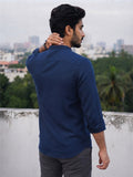 Men's White Self-Design Pure Cotton Straight Kurta | Mandarin Collar | Full Sleev
