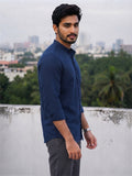 Men's White Self-Design Pure Cotton Straight Kurta | Mandarin Collar | Full Sleev
