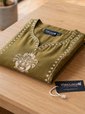 Women’s Rayon Embroidered Peplum Top –Ethnic Casual Wear with 3/4 Sleeves