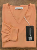 Women’s Crepe Formal Top | Elegant V-Neck Office Wear Blouse