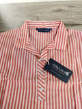 Women’s Pure Cotton Pink & White Striped Shirt Top | 3/4 Sleeve Casual Collared Tunic