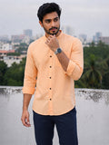 Men's White Self-Design Pure Cotton Straight Kurta | Mandarin Collar | Full Sleev