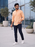 Men's White Self-Design Pure Cotton Straight Kurta | Mandarin Collar | Full Sleev