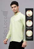 Men's Cotton Blend Slim Fit Short Kurta