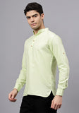 Men's Cotton Blend Slim Fit Short Kurta