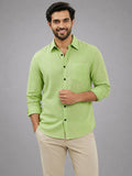 Men's White Self-Design Pure Cotton Straight Kurta | Mandarin Collar | Full Sleev
