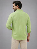 Men's White Self-Design Pure Cotton Straight Kurta | Mandarin Collar | Full Sleev
