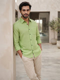 Men's White Self-Design Pure Cotton Straight Kurta | Mandarin Collar | Full Sleev