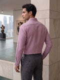 Men’s Pure Cotton Textured Pink Casual Shirt – Regular fit, Full Sleeves