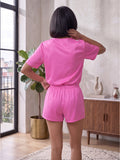 Vida Loca Pink Two Piece Set, Loungewear Set T-shirt & Shorts, Short Sleeve Women And Girls
