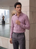 Men’s Pure Cotton Textured Pink Casual Shirt – Regular fit, Full Sleeves