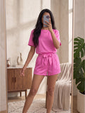 Vida Loca Pink Two Piece Set, Loungewear Set T-shirt & Shorts, Short Sleeve Women And Girls
