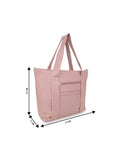 Women’s Pink PU Leather Tote Handbag | Stylish Spacious Shoulder & Carry Bag with Multiple Pockets
