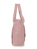 Women’s Pink PU Leather Tote Handbag | Stylish Spacious Shoulder & Carry Bag with Multiple Pockets