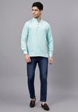 Men's Cotton Blend Slim Fit Short Kurta