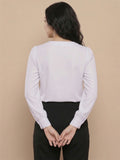 Women’s Crepe Formal Top | Elegant V-Neck Office Wear Blouse