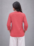 Women’s Red Pure Cotton Printed Kurti with 3/4 Sleeves