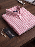 Men’s Pure Cotton Pink Striped Casual Shirt – Regular fit, Full Sleeves
